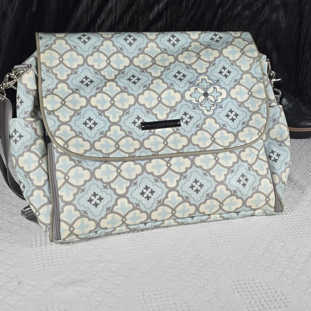 petunia pickle bottom Blue Patterned Crossbody/Diaper Bag